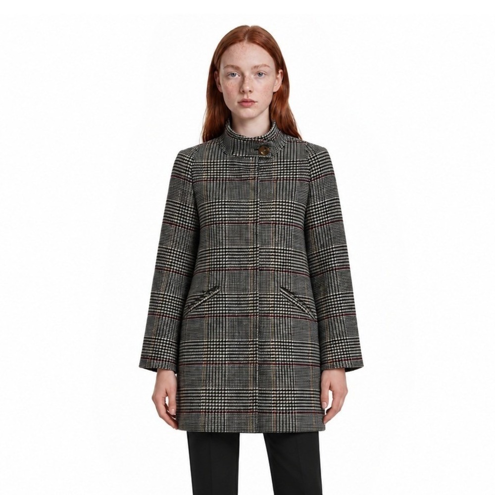 Preston & York Classic Glen Plaid Walking Car Coat Women's Size 8 Lined Mod